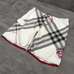 Vintage VTG Y2K 2000's 00's Pointzero White Plaid Relax Fit Wide Board Short's